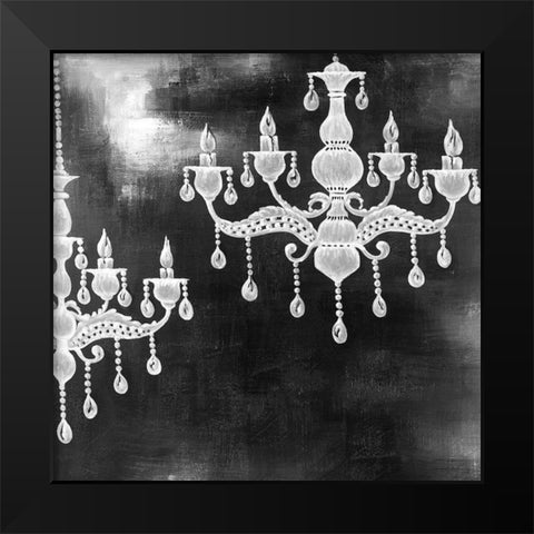 WHITE CHANDELIERS Black Modern Wood Framed Art Print by Atelier B Art Studio