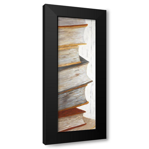 MOUNTAIN OF BOOKS Black Modern Wood Framed Art Print with Double Matting by Atelier B Art Studio