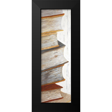 MOUNTAIN OF BOOKS Black Modern Wood Framed Art Print by Atelier B Art Studio