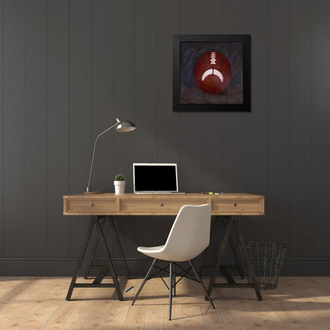 FOOTBALL BALL Black Modern Wood Framed Art Print by Atelier B Art Studio