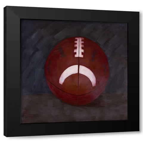FOOTBALL BALL Black Modern Wood Framed Art Print with Double Matting by Atelier B Art Studio