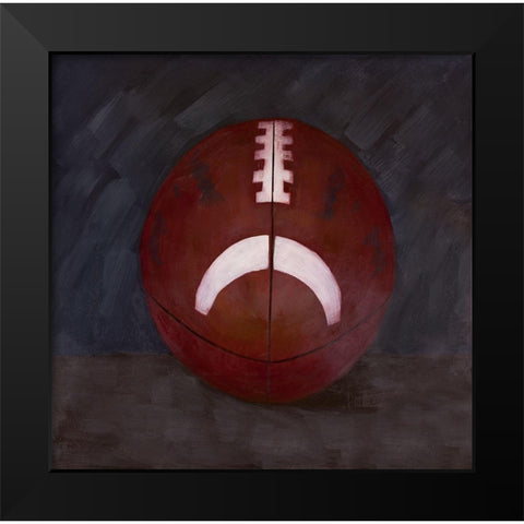 FOOTBALL BALL Black Modern Wood Framed Art Print by Atelier B Art Studio