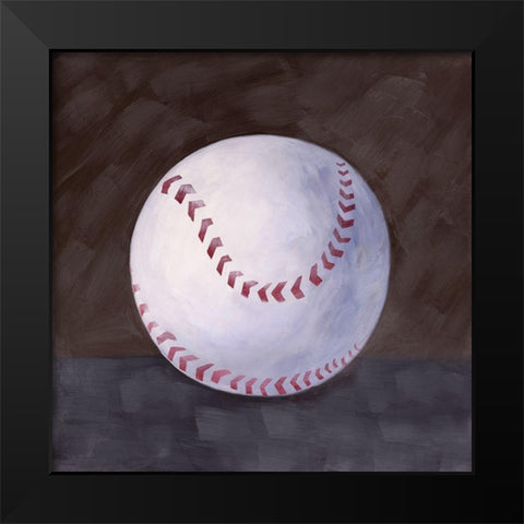 BASEBALL BALL Black Modern Wood Framed Art Print by Atelier B Art Studio