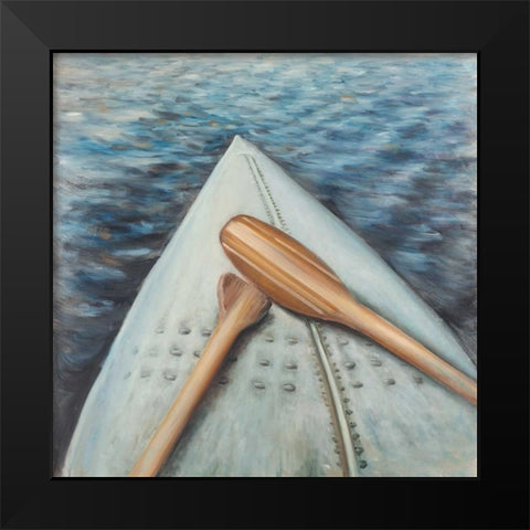 Canoe Adventure Paddle Black Modern Wood Framed Art Print by Atelier B Art Studio