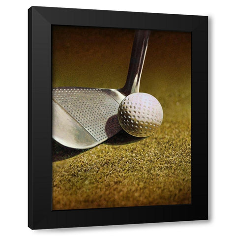GOLF CLOSEUP Black Modern Wood Framed Art Print by Atelier B Art Studio