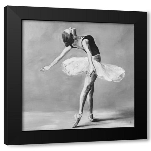 Classic Ballet Dancer Black Modern Wood Framed Art Print with Double Matting by Atelier B Art Studio