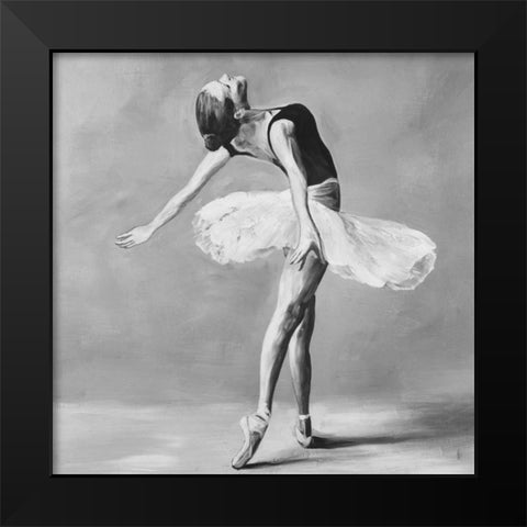 Classic Ballet Dancer Black Modern Wood Framed Art Print by Atelier B Art Studio