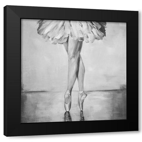 Ballerina Classic Steps Black Modern Wood Framed Art Print with Double Matting by Atelier B Art Studio