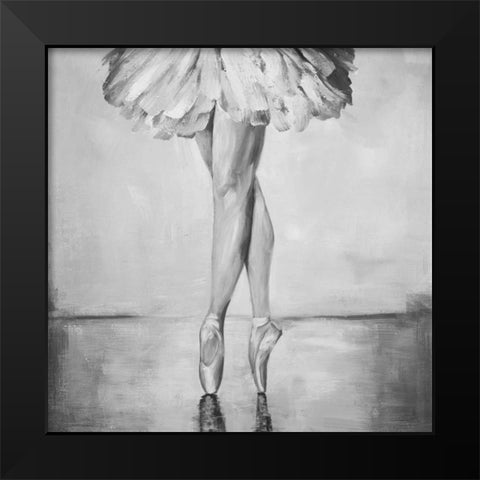 Ballerina Classic Steps Black Modern Wood Framed Art Print by Atelier B Art Studio