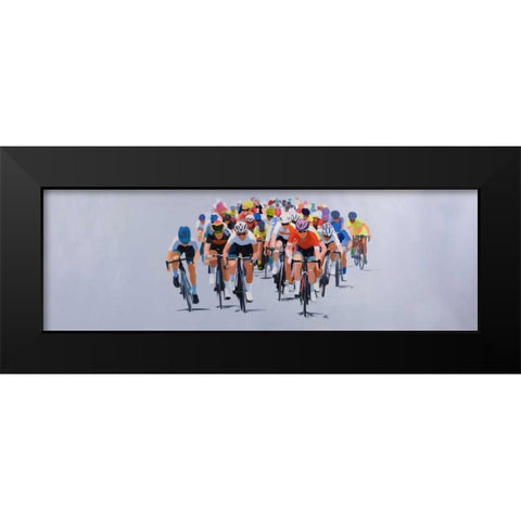 Cycling Competition Black Modern Wood Framed Art Print by Atelier B Art Studio