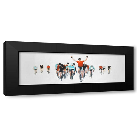 Cycling Competition Finals Black Modern Wood Framed Art Print with Double Matting by Atelier B Art Studio