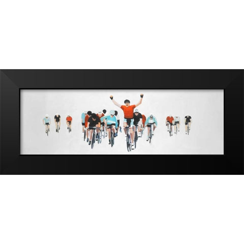 Cycling Competition Finals Black Modern Wood Framed Art Print by Atelier B Art Studio