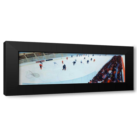 Game of Hockey Black Modern Wood Framed Art Print with Double Matting by Atelier B Art Studio