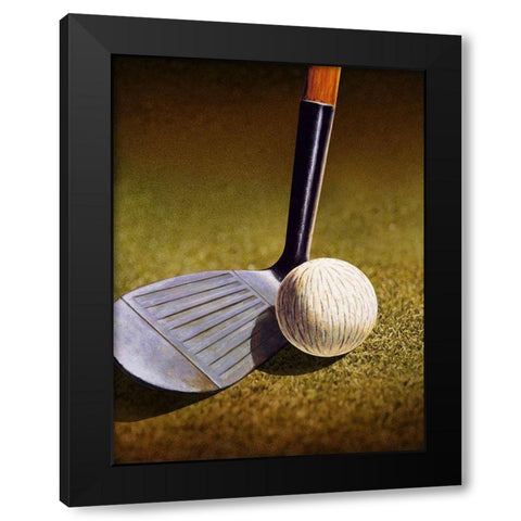CLOSEUP OF A GOLF CLUB Black Modern Wood Framed Art Print with Double Matting by Atelier B Art Studio