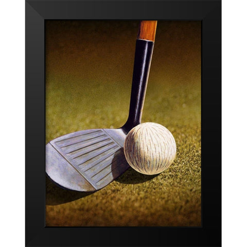 CLOSEUP OF A GOLF CLUB Black Modern Wood Framed Art Print by Atelier B Art Studio