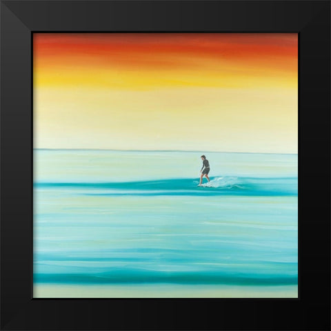 A Surfer by Dawn Black Modern Wood Framed Art Print by Atelier B Art Studio