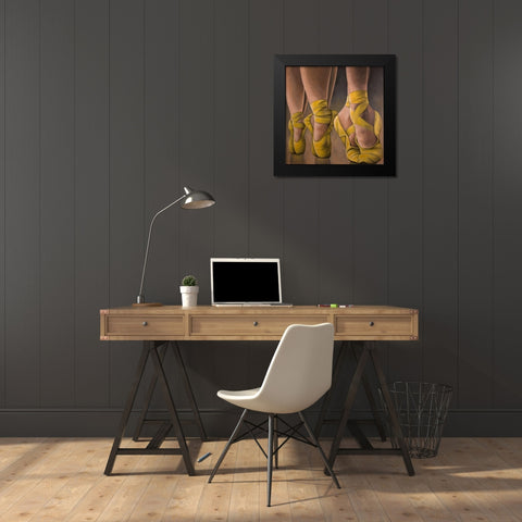 SYNCHRONIZED BALLERINAS Black Modern Wood Framed Art Print by Atelier B Art Studio