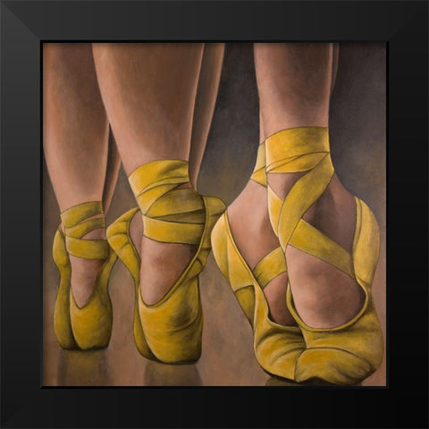 SYNCHRONIZED BALLERINAS Black Modern Wood Framed Art Print by Atelier B Art Studio