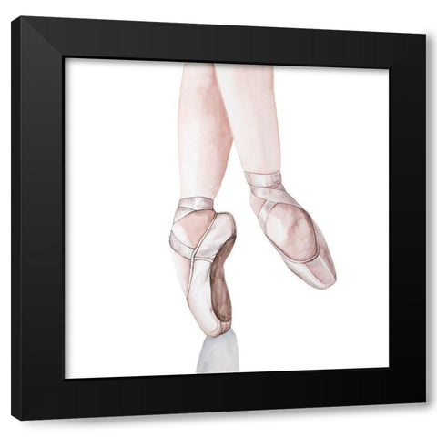 BALLERINA FEET Black Modern Wood Framed Art Print with Double Matting by Atelier B Art Studio