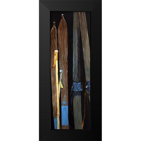 OLD SKIS Black Modern Wood Framed Art Print by Atelier B Art Studio