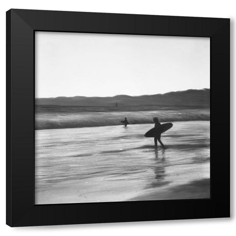 SURFERS Black Modern Wood Framed Art Print by Atelier B Art Studio
