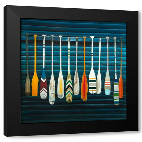 PADDLES Black Modern Wood Framed Art Print with Double Matting by Atelier B Art Studio