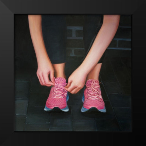 READY FOR THE RACE Black Modern Wood Framed Art Print by Atelier B Art Studio