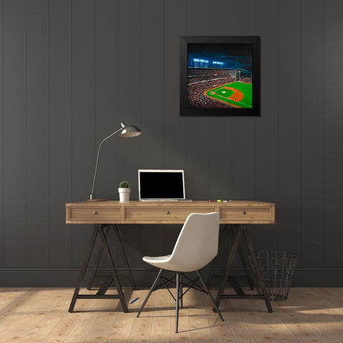 BASEBALL GAME Black Modern Wood Framed Art Print by Atelier B Art Studio