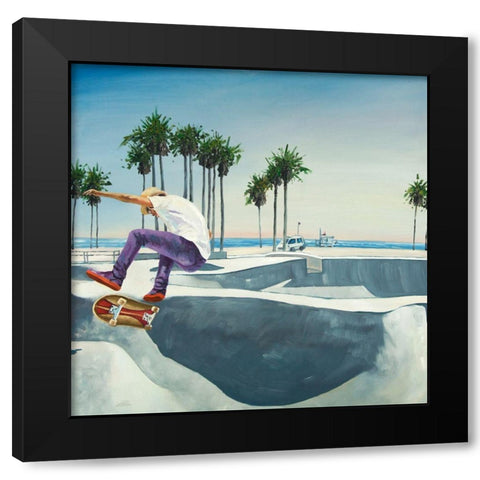 SKATE PARK Black Modern Wood Framed Art Print with Double Matting by Atelier B Art Studio