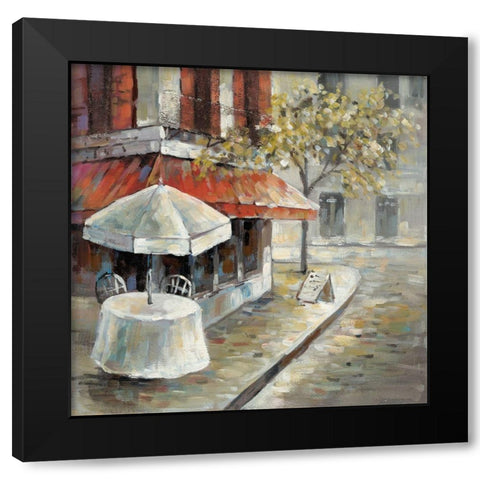 Deserted and sunny street Black Modern Wood Framed Art Print with Double Matting by Atelier B Art Studio
