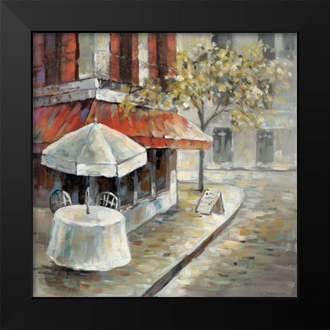 Deserted and sunny street Black Modern Wood Framed Art Print by Atelier B Art Studio