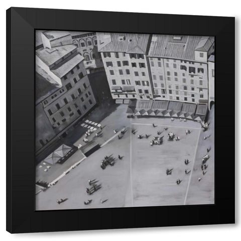 Piazza Del Campo in Italie Black Modern Wood Framed Art Print by Atelier B Art Studio