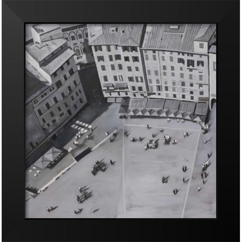 Piazza Del Campo in Italie Black Modern Wood Framed Art Print by Atelier B Art Studio