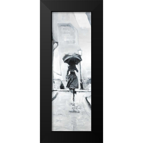Day in the Rain Black Modern Wood Framed Art Print by Atelier B Art Studio