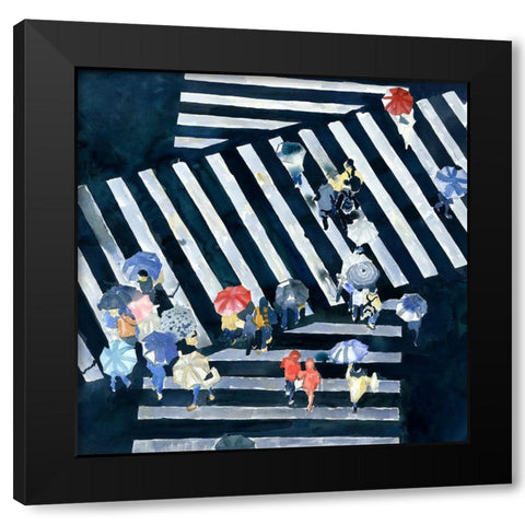 MAIN STREET Black Modern Wood Framed Art Print by Atelier B Art Studio