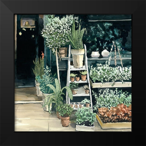 PLANTS SHOP Black Modern Wood Framed Art Print by Atelier B Art Studio