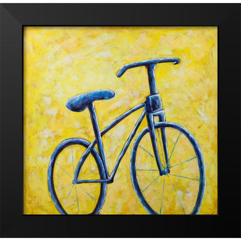BLUE BIKE Black Modern Wood Framed Art Print by Atelier B Art Studio