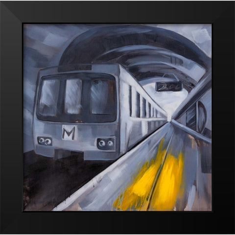 Subway in a Metro Black Modern Wood Framed Art Print by Atelier B Art Studio