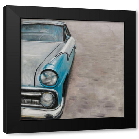 Old Classic Car Black Modern Wood Framed Art Print by Atelier B Art Studio