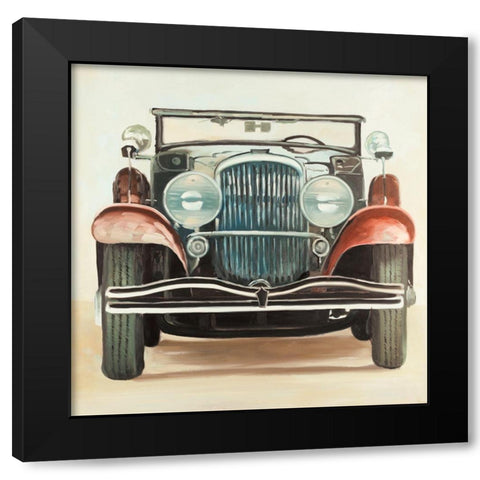 Old 1920s Luxury Car Black Modern Wood Framed Art Print with Double Matting by Atelier B Art Studio