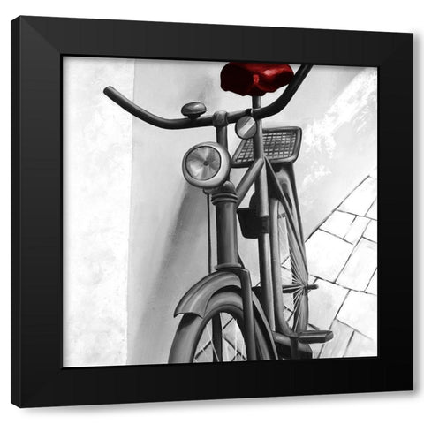 Abandoned Bicycle Black Modern Wood Framed Art Print with Double Matting by Atelier B Art Studio