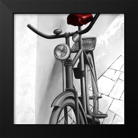 Abandoned Bicycle Black Modern Wood Framed Art Print by Atelier B Art Studio