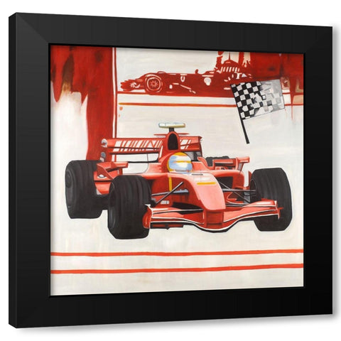 Formule 1 Car Black Modern Wood Framed Art Print with Double Matting by Atelier B Art Studio