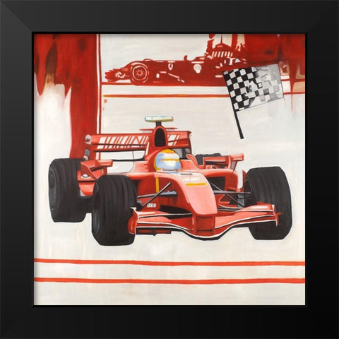 Formule 1 Car Black Modern Wood Framed Art Print by Atelier B Art Studio