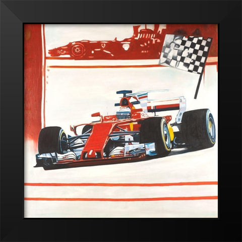 Motorsport Black Modern Wood Framed Art Print by Atelier B Art Studio