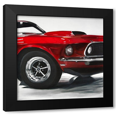 CLASSIC CAR Black Modern Wood Framed Art Print by Atelier B Art Studio