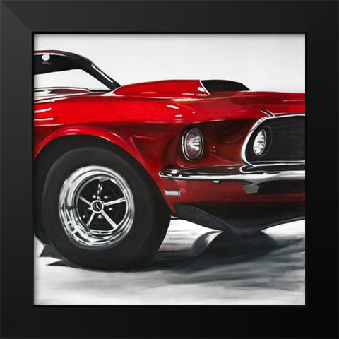 CLASSIC CAR Black Modern Wood Framed Art Print by Atelier B Art Studio
