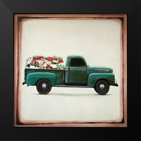 Flowers fram truck Black Modern Wood Framed Art Print by Atelier B Art Studio