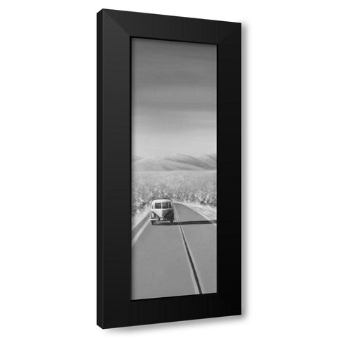 Car on the Road Again Black Modern Wood Framed Art Print with Double Matting by Atelier B Art Studio
