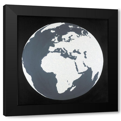 Earth Black Modern Wood Framed Art Print by Atelier B Art Studio